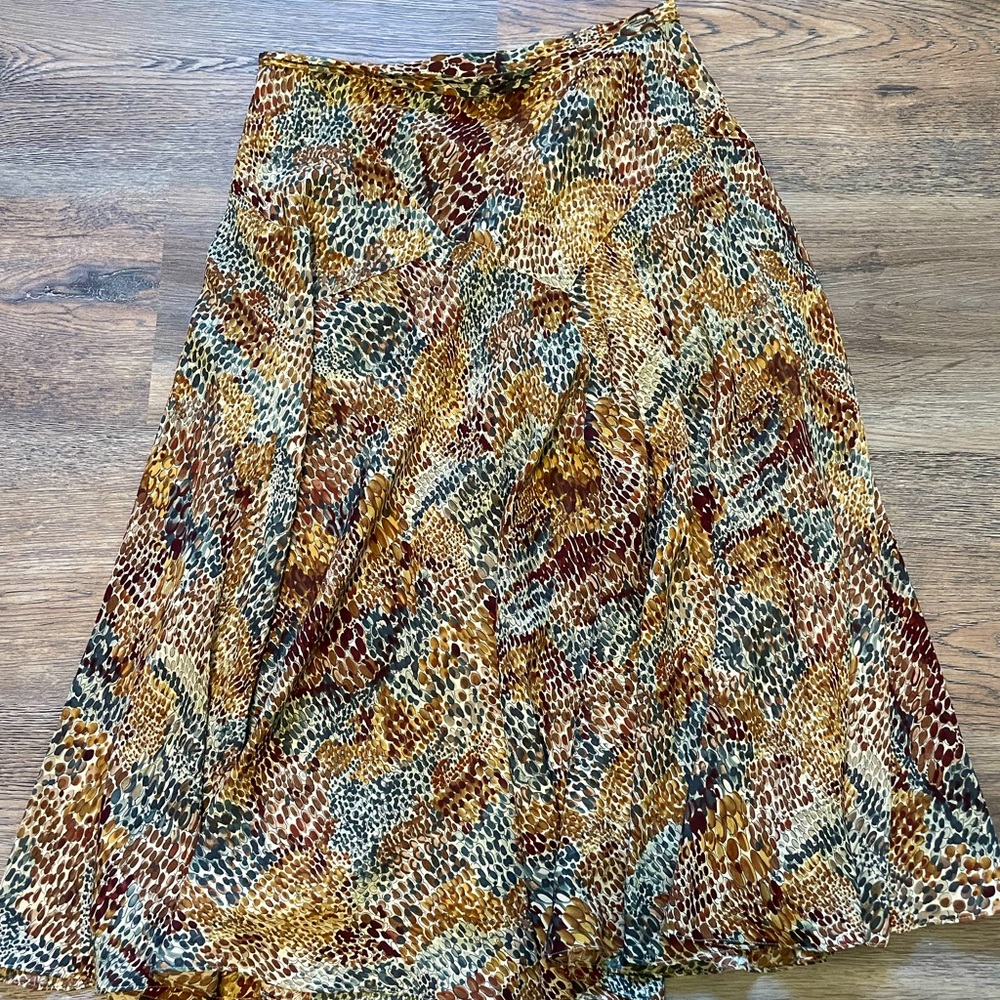 Jones New York silk midi skirt